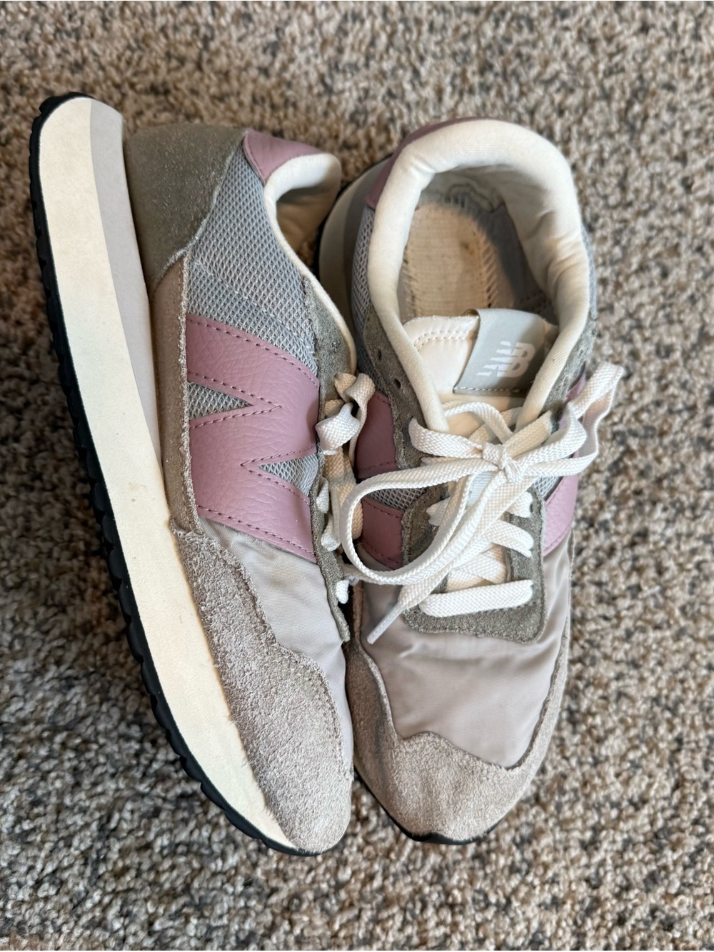 New Balance 237 Shoes Womens Size 8 Gray Pink Suede Mesh Sneakers WS237VA Shoes